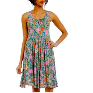 Anthropologie Lilka Seaglass Chemise Sleeveless Dress Pleated Waist Size XS